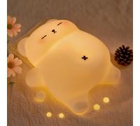 OCCOUMR Luce Notturna Bebè Orsetto Snooze Pancia che si Muove e Luce Morbida 3 Intensità Suoni Rilassanti Rumore Bianco con Timer 30 Min Lampada Silicone Ricaricabile per Camera Bambini Regalo