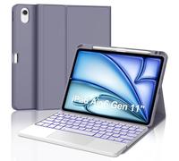 Occtingkind Custodia Tastiera Retroilluminata con Touchpad per iPad Air 11 M2/M3 2024/2025, 7 Colori LED, Trackpad Multi-Touch, Tastiera Bluetooth, Italiano - Lavanda, Modelli A3266/A3267/A3270/A290x