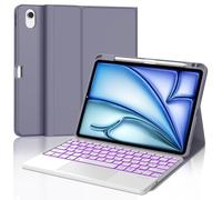 Occtingkind Custodia Tastiera Retroilluminata con Touchpad per iPad Pro 11 2024 M4, Cover Bluetooth 7 Colori per iPad Pro 11" 5a Gen (A2836/A3006/A2837), Italiano Layout, USB C, Lavanda
