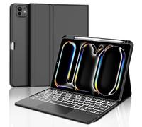 Occtingkind Custodia Tastiera Retroilluminata con Touchpad per iPad Pro 11 2024 M4, Cover Bluetooth 7 Colori per iPad Pro 11" 5a Gen (A2836/A3006/A2837), Italiano Layout, USB C, Nero