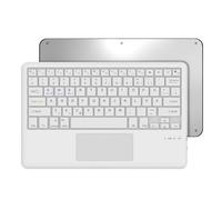 Occtingkind Tastiera Bluetooth wireless 12 pollici con trackpad Multi-Touch per iPad e Android, layout tedesco QWERTZ, senza retroilluminazione, tastiera portatile per Samsung/Lenovo/iPad, bianco