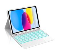 Occtingkind, Tastiera per iPad 2025/2022, Custodia con Tastiera per iPad A16 11 Pollici 2025 e iPad10 Gen 10.9 Pollici 2022, Tastiera Bluetooth QWERTZ, USB C, Trackpad, Retroilluminazione, Grigio