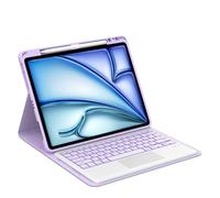 Occtingkind, Tastiera per iPad Air 13 pollici, custodia con tastiera per iPad Air 13 2025 M3/2024 M2, custodia con tastiera rimovibile Bluetooth, layout QWERTZ, USB C, retroilluminazione, trackpad