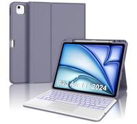 Occtingkind Tastiera Retroilluminata 7 Colori con Touchpad per iPad Air 13 M2/M3 2024/2025, Custodia con Tastiera Bluetooth Magnetica, Trackpad Intelligente, Italiano QWERTY, USB-C, Viola