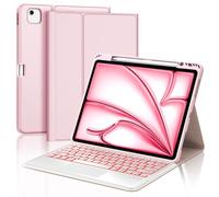 Occtingkind Tastiera Retroilluminata 7 Colori con Touchpad per iPad Air 13 M2/M3 2024/2025, Custodia con Tastiera Bluetooth Magnetica, Trackpad Intelligente, Italiano QWERTY, USB-C, Rosa chiaro