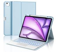 Occtingkind Tastiera Retroilluminata 7 Colori con Touchpad per iPad Air 13 M2/M3 2024/2025, Custodia con Tastiera Bluetooth Magnetica, Trackpad Intelligente, Italiano QWERTY, USB-C, Blu cielo