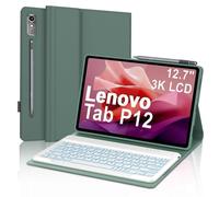 Occtingkind Tastiera Retroilluminata per Lenovo Tab P12 2023 - Custodia con Tastiera Bluetooth Multicolore per Lenovo Tab P12 TB370FU, Layout Italiano, USB C, Senza Touchpad, Emeralds