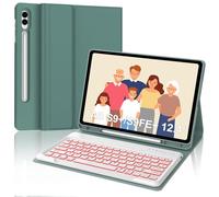 Occtingkind Tastiera Retroilluminata per Samsung Galaxy Tab S10 Plus, Custodia con 7 Colori LED Senza Touchpad, Tastiera Bluetooth per Galaxy Tab S10 Plus/S9 Plus/S9 FE Plus, Italiano, 12,4", Emeralds