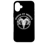Occult Baphomet Tarocchi Card Satanic Devil Sinners are Winners Custodia per iPhone 16 Plus