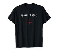 Occult Gothic Grunge Satan Devil Black Burn In Hell Baphomet Maglietta