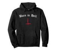 Occult Gothic Grunge Satana Devil Black Burn In Light Baphomet Felpa con Cappuccio