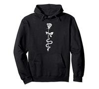Occult Gothic Rose Moon Snake Grunge Satan Devil Black Felpa con Cappuccio