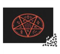 Occult Symbol-Mystical Design Style 1000 Piece Puzzle for Adults Red Pentagram Fun And Challenging Family Game & Great Gift Idea 70x50cm/1000pcs