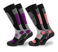 Occulto 2 paia di CALZE SCI per DONNA, Calde CALZE TERMICHE per SPORT INVERNALI, CALZE SPORTIVI TERMICI per DONNA 35-38 1 Paia Viola | 1 Paia Rosa