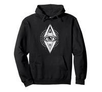 Occulto all Seeing Eye Sacro Geometria Simbolo Mistico Design Felpa con Cappuccio