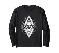 Occulto all Seeing Eye Sacro Geometria Simbolo Mistico Design Maglia a Manica