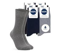 Occulto Calze 100% Cotone Uomo pacco da 6 (modello: Roland) miscela blu 47-50