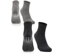 Occulto Calze Antiscivolo Donna 80% cotone 2-4 Paia (Modello: Madeleine) 2 Paia | Grigio,nero 39-42