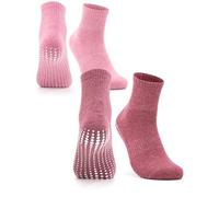 Occulto Calze Antiscivolo Donna 80% cotone 2-4 Paia (Modello: Madeleine) 2 Paia | Rosa,rosso 35-38