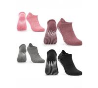 Occulto CALZINI ANTISCIVOLO per DONNA e UOMO (2-4 PAIA), CALZE ANTISCIVOLO DONNA e UOMO per YOGA, PILATES e FITNESS 4 paia | Nero-Grigio-Rosa-Rosso 39-42