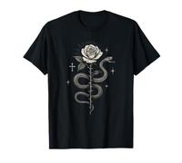 Occulto Rosa Serpente Occultismo Mistico Stregoneria Rose Goth Maglietta