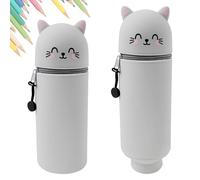 Occupaternm Custodia morbida in silicone, 2 in 1, portapenne per animali, portapenne, portapenne, astuccio per bambini e ragazze, 1 pezzo gatto, Kawaii