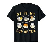 Occupational Therapy Funny OT Is My Cup of Tea Cat Kitten Maglietta
