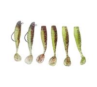 Occupiedpet Artificial Fishing Bait, 2 Sets Silicone Soft Lures, Internal live Head and Barbed Hook, Suitable for Saltwater Freshwater Bass Crappie Walleye Fishing (l UI giallo)