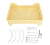 Occupiedpet Dog Potty Training Toilet, Stainless Steel Grid Anti-Mess Design Plastic Material, for Small Medium Dogs 20.47 x 14.57 x 5.51 in 3.44 lb Yellow Color (Yellow)