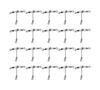Occupiedpet Fishing Swivel Connector，T Shape Luminous Bead Linked Fitting，20 Pieces Copper Steel Split Line Accessory for Boat Fishing Outdoor Angling (10 * 12)