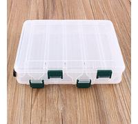 Occupiedpet Fishing Tackle Box, Double Sided Transparent Plastic Case, 12 Compartments 7.87 in Angling Organizer with Detachable Handle for Outdoor Fishing