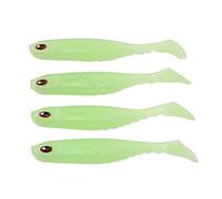 Occupiedpet Soft Fishing Bait, T Tail Double Colored Simulated Lure, 4 Pieces 3.0 in PVC Angling Accessory for Freshwater Saltwater Outdoor Fishing (Colore luminoso)