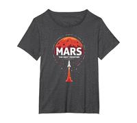 Occupy Mars: la prossima esplorazione Spaziale di frontiera Maglietta, Donna Plus-Size, Grigio Scuro, 1X