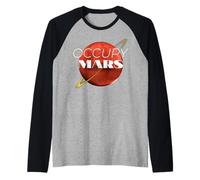Occupy Mars Marte esplorazione Spazio Razzo Nave Spaziale Maglia con Maniche Raglan
