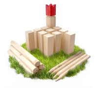 Ocean 5 Kubb Gioco Originale Vichingo | Gioco in Legno di Alta qualità in Una Borsa di Stoffa con Figure enormi | Set di Scacchi svedesi | Set di Scacchi in Legno per Bambini e Adulti |