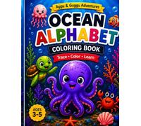 Ocean Alphabet Coloring Book for Kids: Learn ABCs with Cute Ocean Animals, Letter Tracing, Coloring Pages, Mazes, Spot the Difference & Fun Preschool Activities for Ages 3-5