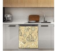 Ocean Anchor Boat - Magnete per lavastoviglie e barca, retro magnetico, decorazione magnetica, per frigorifero, cucina, porta, 58,4 x 66 cm