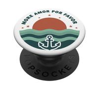 Ocean Anchor More Amor Nautical Tramonto Spiaggia Onde PopSockets PopGrip Adesivo