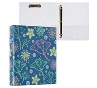 Ocean Animal Manta Ray Stelle marine colorate 1 e mezzo pollici raccoglitori per notebook 3 anelli con tasche 2 confezioni da 200 fogli