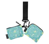 Ocean Animal Starfish Fairy Chartreuse Portafoglio doppio da donna Custodie per biglietti da visita Slim Portable Change Portafoglio con tasca con cerniera per le donne 2 pezzi billetera de Mujer para