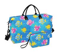 Ocean Animal Tropical Fish Blue Colorful Travel Bag Weekender Duffel Bag Sport Duffel Bag con Cinghia Regolabile per Viaggio Grande Capacità bolsas de para Mujer