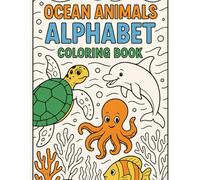 Ocean Animals Alphabet Coloring Book in Black and White Printable Style