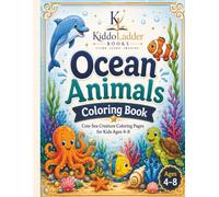 Ocean Animals Coloring Book: Cute Sea Creature Coloring Pages for Kids Ages 4-8