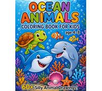 Ocean Animals Coloring Book for Kids: Bold and Easy Coloring Pages with Cute Sea Creatures for Boys and Girls Ages 4-8