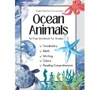 Ocean Animals Reading & Math: No-Prep Workbook for Grades 1-2