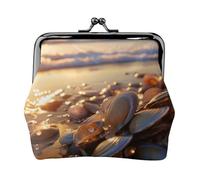 Ocean Beach Cozze Perla Stampa Vintage Pelle Cambiamento Borsa Elegante Piccolo Portamonete per le Donne Portafoglio Mini