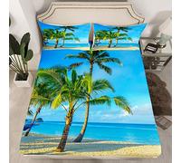 Ocean Beach Lenzuola Tropicale Palma Set di Lenzuola per Bambini Ragazzi Ragazze Estate Vacanza Biancheria Da Letto Lenzuolo Con Angoli Hawaiian Letto Singolo