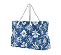 Ocean Beach Ocean Style Snowflakes Safari Sandproof Totes per le donne con tasche laterali Borsa di totalizzatore impermeabile con portabicchieri sul lato