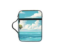 Ocean Beach Palm Bible Cover per donne e uomini Hawaii Sea Custodia per libri da chiesa protettiva con manico e tasca con cerniera
