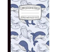 Ocean Blue Whale Composition Notebook aesthetic Sea Animals College Ruled School Supply Journal for Kids Teens Whale & Ocean Theme Notebook